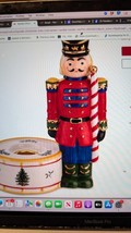 Spode Christmas Tree Nutcracker Candle Holder, Red 7-Inch Nib Earthenware - $33.66