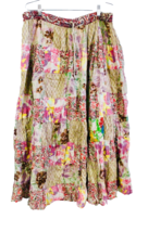 VTG 1980s Cotton Patchwork Skirt Muted Colors Full Boho Festival Sz L Ad... - $57.95