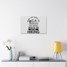 Motivational Hiking Quote Canvas Print - Black and White Mountain Range ... - £28.35 GBP+