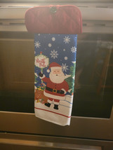 Hanging Kitchen Dish Towel with Pot Holder Top - &quot;Santa - Welcome To The... - $6.90