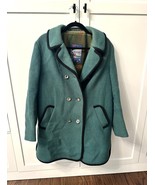 Vintage Women’s Loden Austria Wool Pea Coat Jacket Green And Black - Large - £53.09 GBP