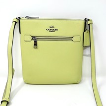 Coach Mini Rowan File Bag Crossbody Purse in Pale Lime Leather CE871 - £194.69 GBP