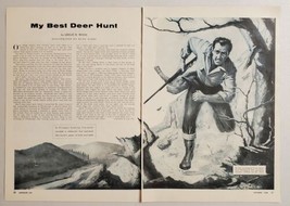 1954 Magazine Picture My Best Deer Hunt  Illustrated by Rudy Nappi - £11.58 GBP