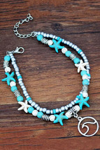 Sky Blue Beach Double Anklet - $2.98