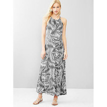 NWT GAP Women Tropical Grey Rayon Jersey High Neck Panel Maxi Dress size... - £52.31 GBP