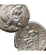 PAN Jupiter. Lifetime of JULIUS CAESAR, Pompey. Vibia 18 Roman Denarius ... - $375.25