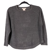 Sweet Romeo Womens Sweater S Gray Pullover Short Acrylic Crewneck Stretch - £9.38 GBP
