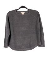 Sweet Romeo Womens Sweater S Gray Pullover Short Acrylic Crewneck Stretch - £9.40 GBP