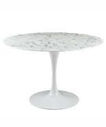 47&quot; Round Tulip Table Dining Table Genuine Stone Artificial Marble Top W... - €847,43 EUR