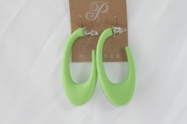 Plunder Earrings (New) Deedee - Lime Green Acrylic Hoops - 2.75&quot; Drop (PPE1785) - £15.79 GBP