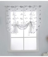 Roman Window Shades Sheers - 48Inch Long, Lace Curtain Valances, Happy B... - £29.08 GBP