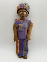 Vintage African Cloth Doll with Baby Hand Painted Face  Estate Find  A7 - £9.59 GBP