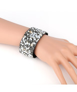 Cuff Wristband With Stones &amp; Swarovski Style Crystals - $418.64 MXN