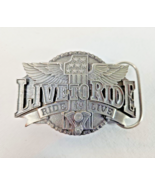 Biker Live to Ride Ride to Live Vintage Pewter Belt Buckle Siskiyou 1995 - $275.44 MXN