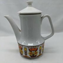 Vintage Floral Japanese Tea Coffee Lided Pitcher Made In Japan 8&quot; Height - £33.51 GBP