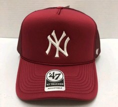 Urban Outfitters &#39;47 Brand New York Yankees Retro Trucker Snapback Cap Hat Red - £21.59 GBP