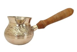 Golden Turkish Greek Arabic Coffee Pot Brass Metal Coffee - £32.35 GBP