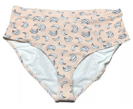 This Sh!t Is Bananas Print Peach Pink Textured High Waist Bikini Swim Bo... - £7.31 GBP