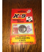 NOS 1985 Official X-9 James Bond Secret Agent Harmless Exploding Coin-Co... - $20.36 CAD