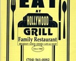 Hollywood Grill Family Restaurant Menu Charlotte North Carolina - £13.94 GBP