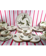 Gorgeous MCM Fine Arts China “Lily Of The Valley” 35pc Gold Rim Dinnerwa... - $272.25