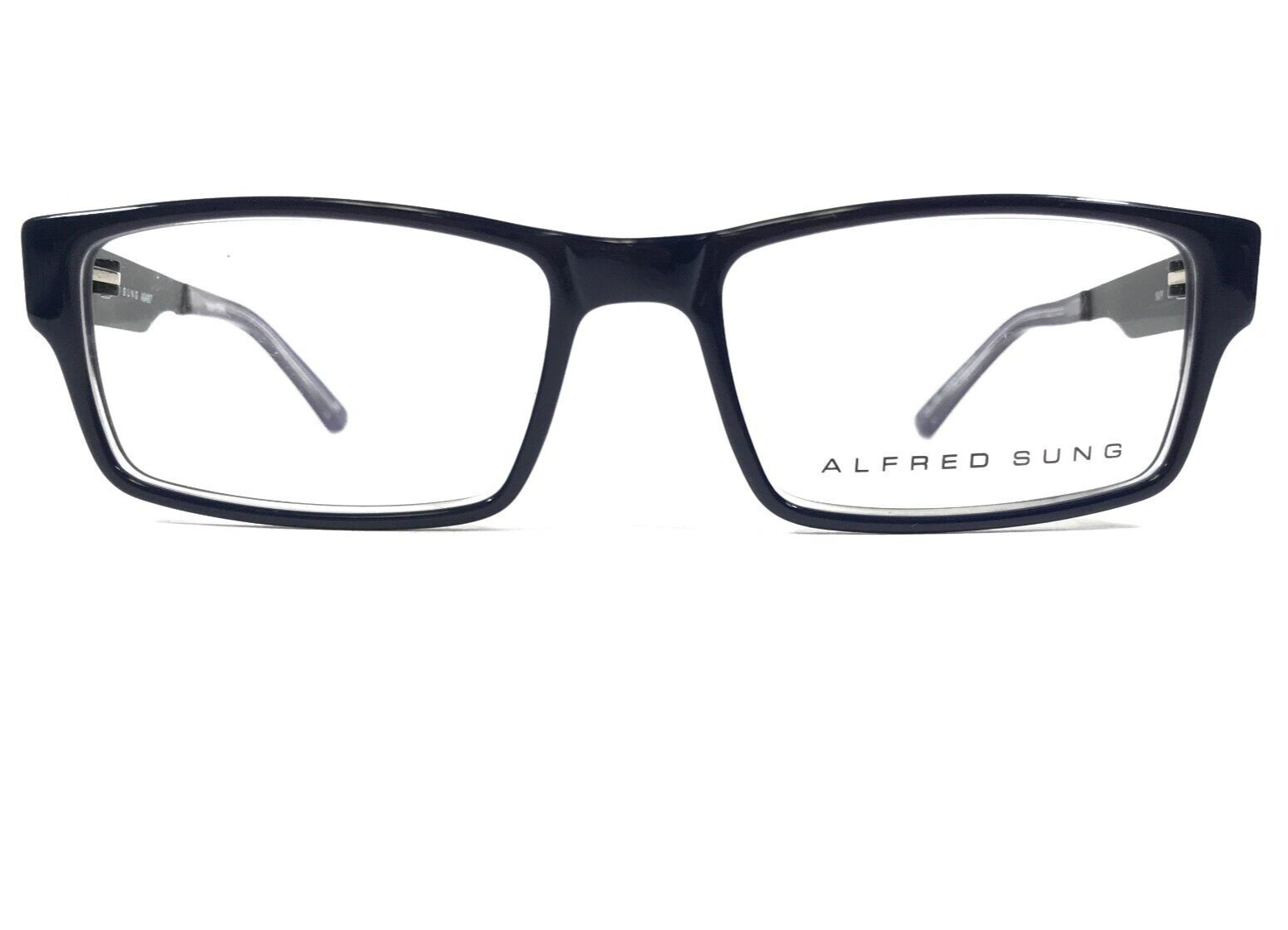 ALFRED SUNG Brille Rahmen AS4957 Marineblau Cen Blau Rechteckig Voll Felge - $49.48