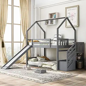 With Convertible Slide, Storage Staircase Can Be Placed Left Or Right,Wo... - $777.99