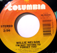 Willie Nelson-I&#39;m Not Trying To Forget You / I&#39;ve Got The Craziest-45rpm-1986-NM - £9.96 GBP