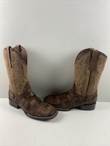 NWOB Circle G ORIX Caiman Patchwork &amp; Embroidery Square Toe Western Boots Men 9D - £140.92 GBP