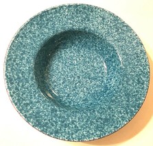 Outfitters Indoor Over Back Sojourn Blue Ceramic Spongeware Serving Bowl 13 7/8&quot; - £11.74 GBP