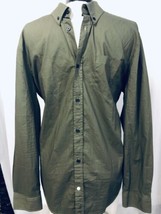 Five Four Men&#39;s Shirt Green 100% Cotton Button Up Size Large - £24.44 GBP