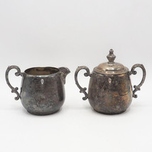 Vintage Silver Plate Creamer &amp; Sugar Bowl Tea &amp; Coffee Set - $34.64