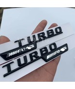 For Mercedes Glossy Black Turbo AMG Decal Side Vent Badges Letters Stick... - £15.82 GBP