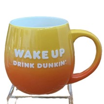 Dunkin Donuts Wake Up Drink Dunkin Be Awesome Peace Sign Mug 20 oz Orang... - $11.88