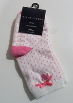 Ralph Lauren Infant Baby Girls Socks Pink w Polka Dots 18-24 Months 1 PAIR - $5.99