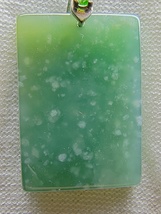 Icy Ice Bluish Green Snowflake Cotton Natural Jadeite Jade Pendant # 70 carat - £304.69 GBP