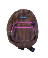 Vintage Jansport Backpack Mini Corduroy Brown Purple Retro Bag  - $67.89 CAD