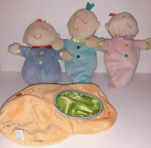 Manhattan Toys Lil’  Peanut 10&quot; Snuggle Pods Plush Doll Baby Soft Loveys x3 - $19.80