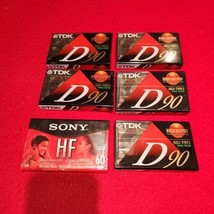 Vintage Lot Of 5 TDK D90 High Output Blank Audio Cassette Tapes &amp; 1 Sony NEW - £9.33 GBP