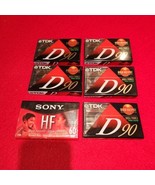 Vintage Lot Of 5 TDK D90 High Output Blank Audio Cassette Tapes &amp; 1 Sony... - £9.14 GBP