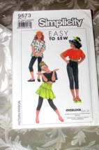 SIMPLICITY 9573 girl's A sizes 7-14 SERGER  leggings, skirt, top      (s... - $4.20