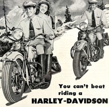 Harley Davidson Advertisement 1948 Motorcycle You Can&#39;t Beat Riding LGBi... - £31.41 GBP