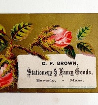 CP Brown Business Card 1890s Victorian Stationary Beverly Massachusetts ... - £31.59 GBP
