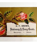 CP Brown Business Card 1890s Victorian Stationary Beverly Massachusetts ... - £31.59 GBP