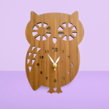 Owl Wall Clock | Bamboo Owl Clock | Forest Clock | kids Wall Clock - By Aspire.C - £26.88 GBP+