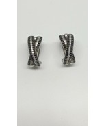 2Ct Round Simulated Black &amp; White Diamond Omega Earrings 14k white Gold ... - $83.43