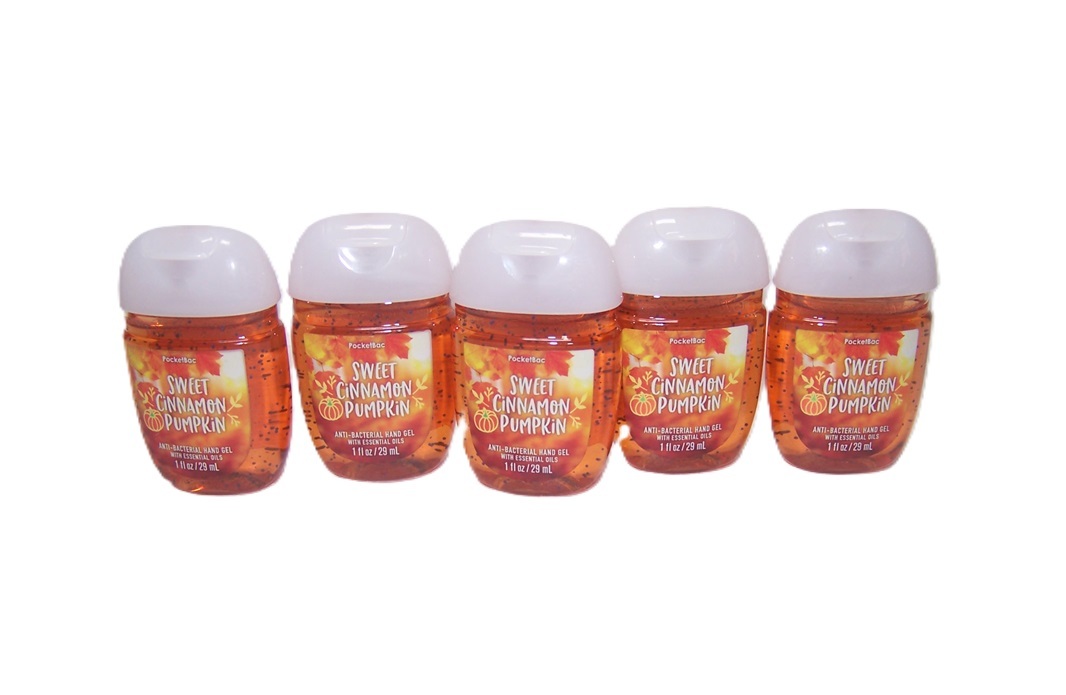 Primary image for Bath and Body Works Cinnamon Pumpkin Pocket Bac Hand Cleansing Gel 1 oz - x5