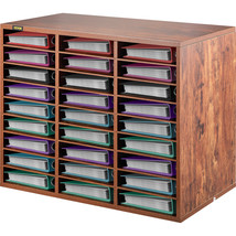 VEVOR Wood Literature Organizer File Sorter Paper Storage Holder 27 Slot... - $121.99