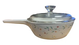 Corning Ware P-83-B English Meadows 6 1/2&quot; Sauce Pan Skillet w/ Glass Lid. - £13.45 GBP