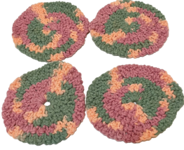 4Pcs/Lot Vintage Hand Crochet Lace Doilies Round Flower Coasters Cotton Small 4&quot; - £14.64 GBP